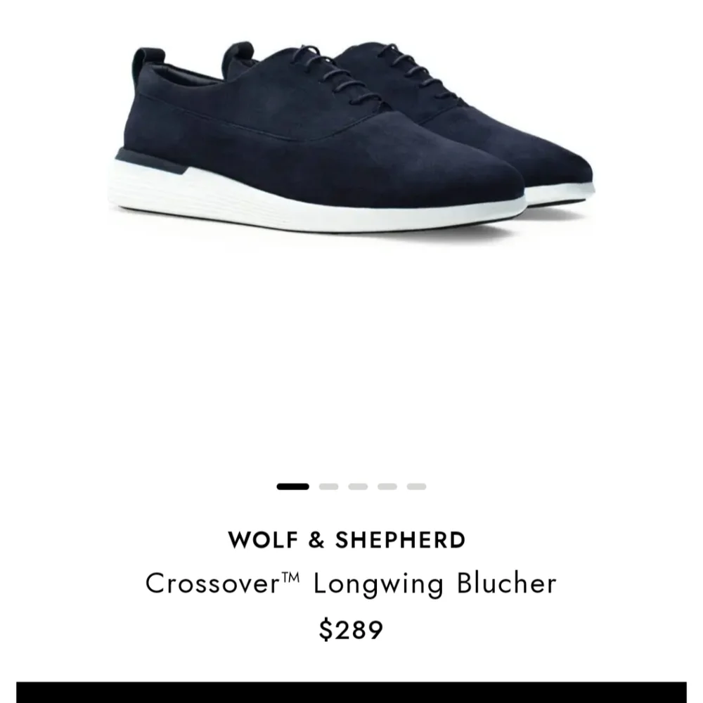 Wolf &‎ Shepard Leather Crossover Longwing Blucher Shoes Mens 10M Navy Old Money